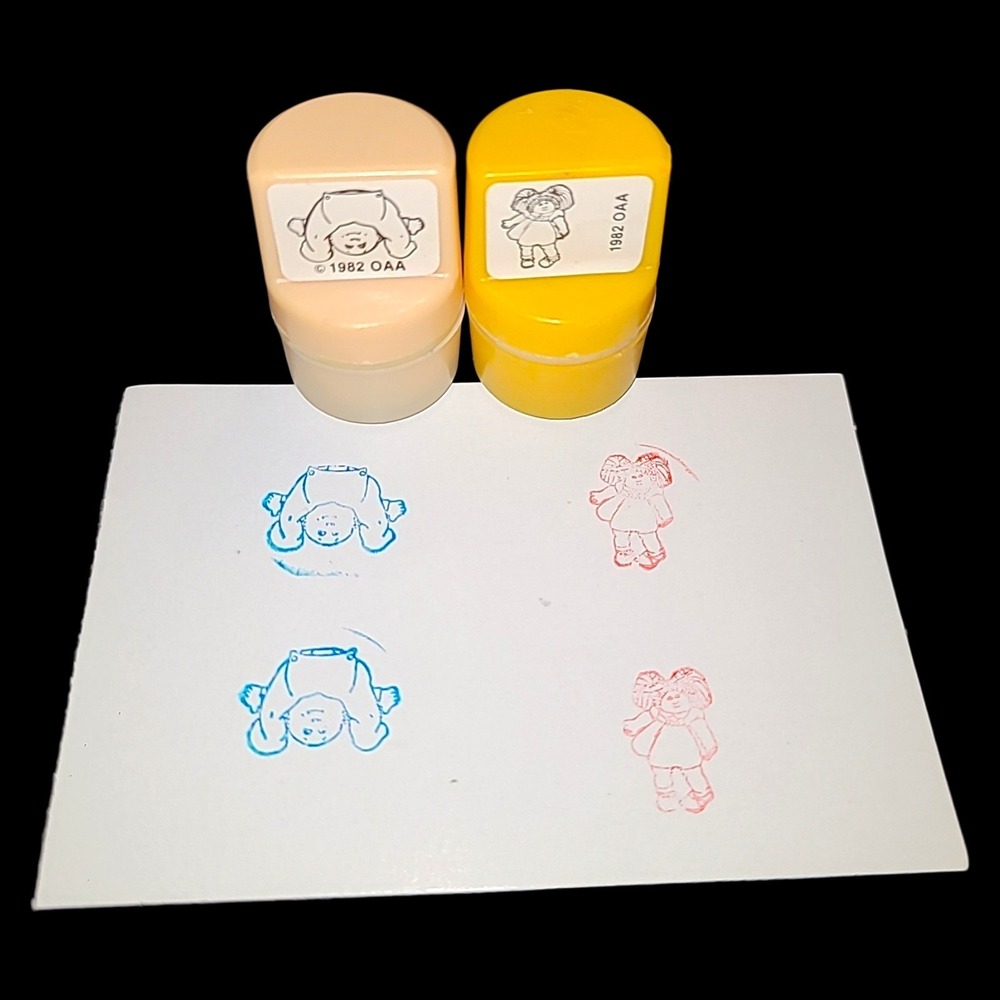 Vintage 1983 Cabbage Patch Kids Rubber‎ Stamp Set OAA Doll Toy Working
